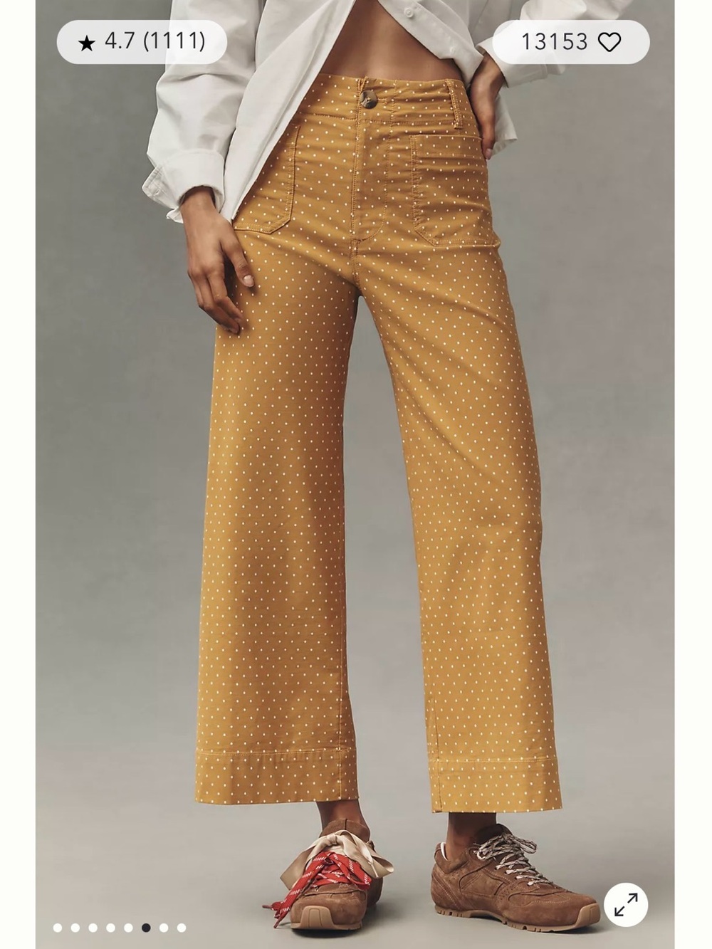 Anthropology Polka Dot Wide-Leg Pants